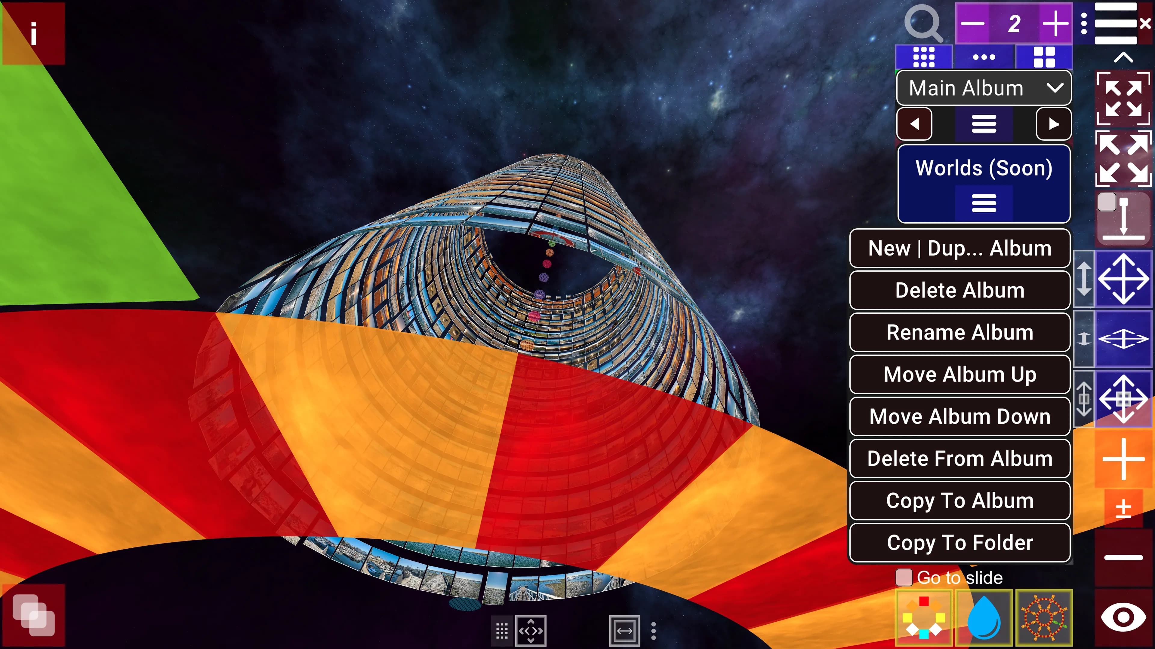 Album3D cylinder view screenshot - inside